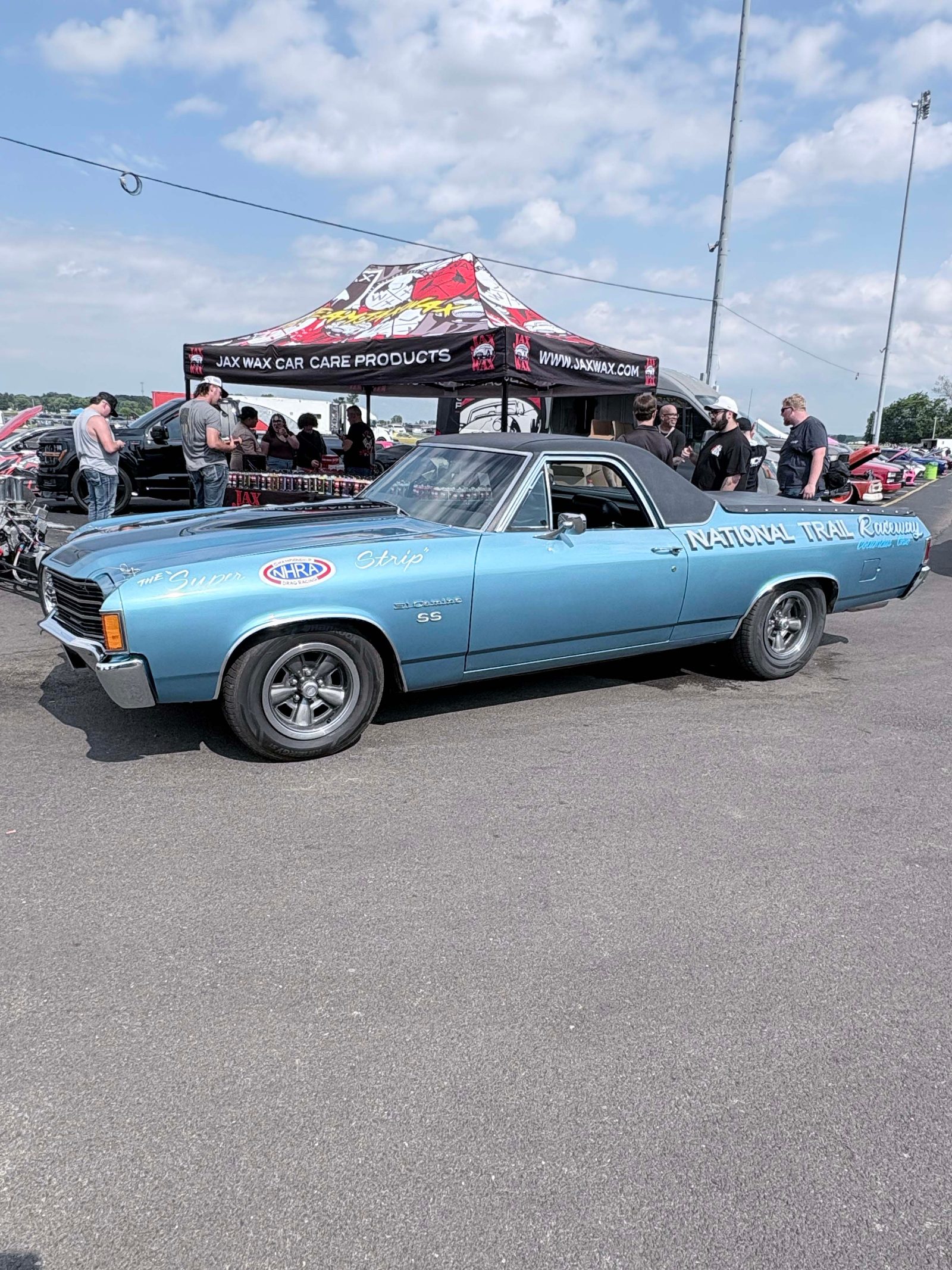 1972 Chevrolet El Camino SS National Trail Raceway tribute at a car show