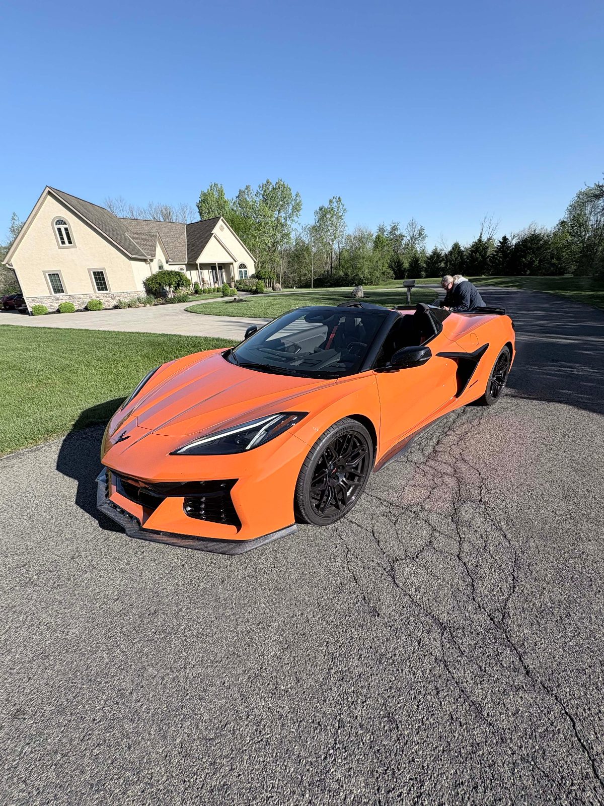 Orange C8 Chevrolet Corvette Z06 convertible muscle car